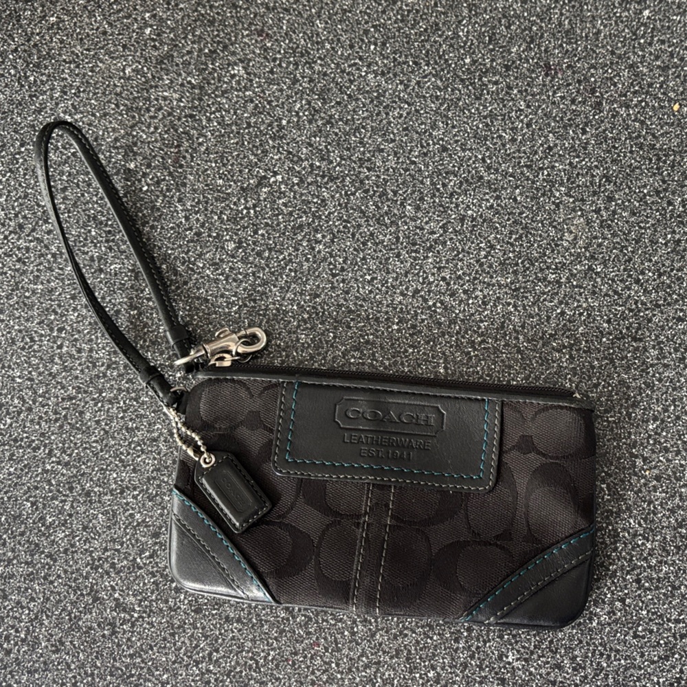 Coach Black and Blue Wristlet